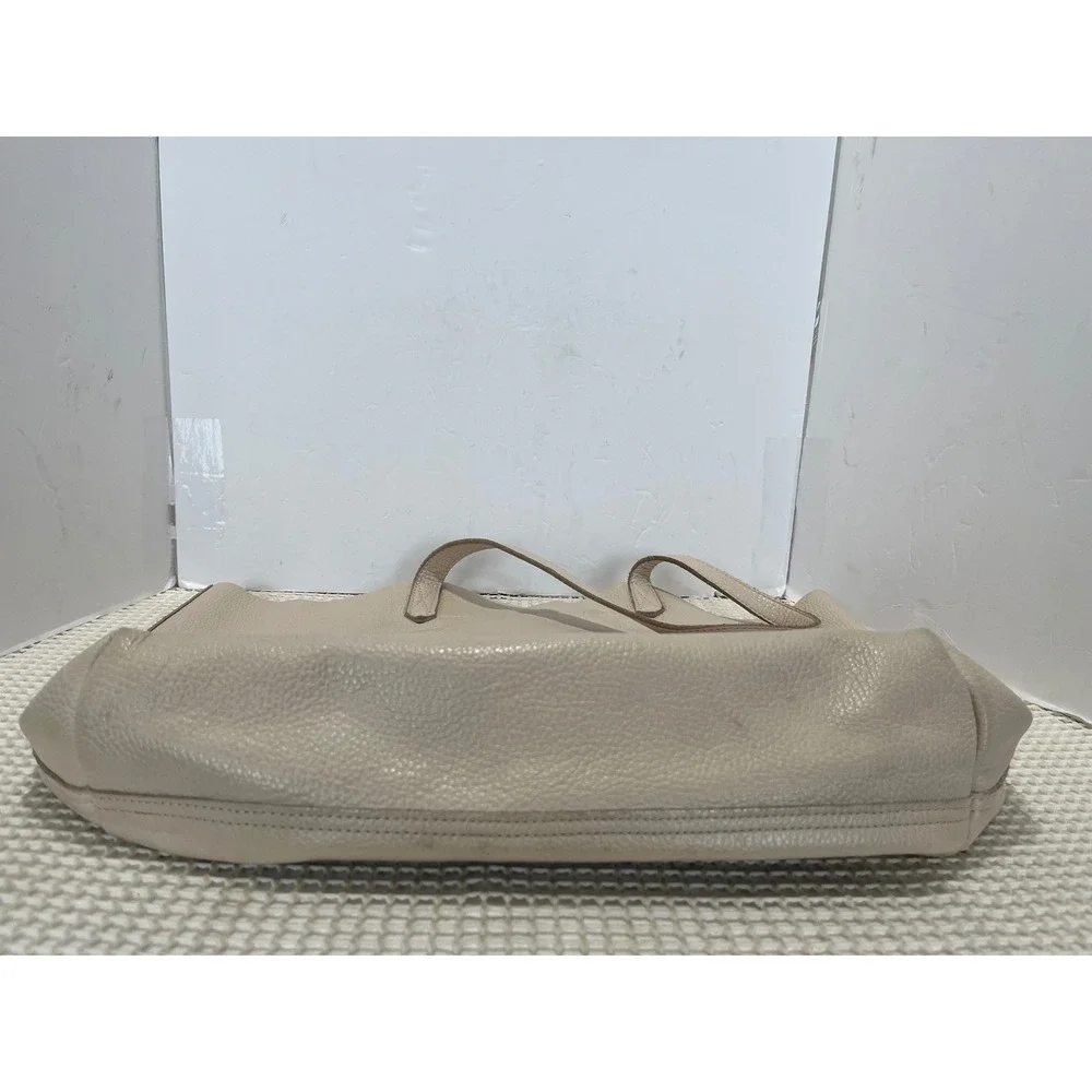 Cuyana Classic Structured Leather Tote Beige Pebbled Leather W/ Dust‎ Bag Good